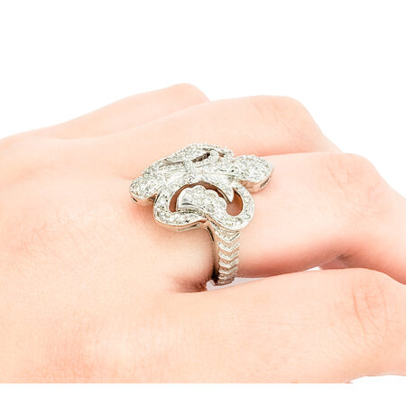 Ring Fleur Di Lis .50ctw Round Diamonds 14kw sz8 224060005