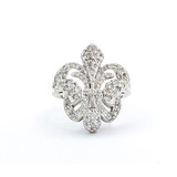  Ring Fleur Di Lis .50ctw Round Diamonds 14kw sz8 224060005