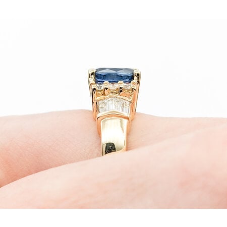 Ring .35ctw Round/Baguette Diamonds 2.24ct Sapphire 18ky sz7.5 224060151