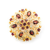  Pendant/Brooch Star .30ctw Round Diamonds 4.0ctw Garnets 33mm 14ky " 224061254