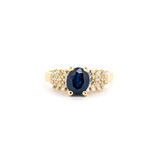  Ring .09ctw Round Diamonds 1.05ct Sapphire 14ky sz6.5 224060152