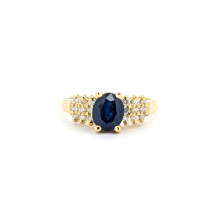 Ring .09ctw Round Diamonds 1.05ct Sapphire 14ky sz6.5 224060152