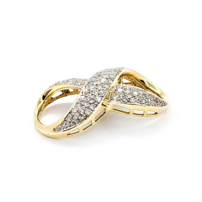 Pendant/Slide Pave Infinity 2.00ctw Round Diamonds 41x23mm 14ky " 224061003