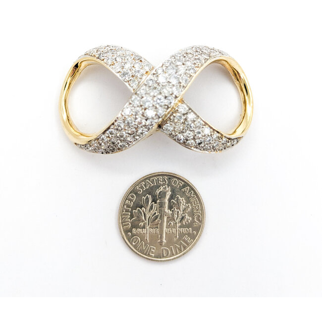 Pendant/Slide Pave Infinity 2.00ctw Round Diamonds 41x23mm 14ky " 224061003