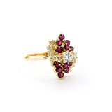  Ring Cocktail Waterfall .58ctw Round Diamonds .57ctw Rubies 18ky 224060162