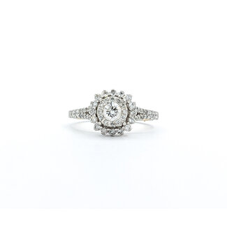 Ring Double Halo .50ctw Round Diamonds 14kw sz7 124060301