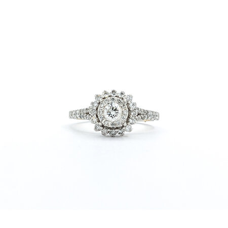 Ring Double Halo .50ctw Round Diamonds 14kw sz7 124060301