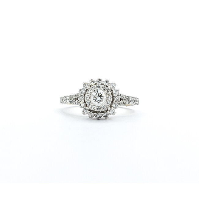 Ring Double Halo .50ctw Round Diamonds 14kw sz7 124060301