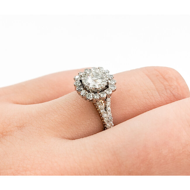 Ring Double Halo .50ctw Round Diamonds 14kw sz7 124060301