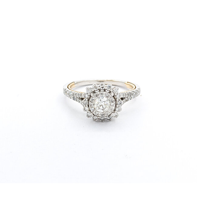 Ring Double Halo .50ctw Round Diamonds 14kw sz7 124060301