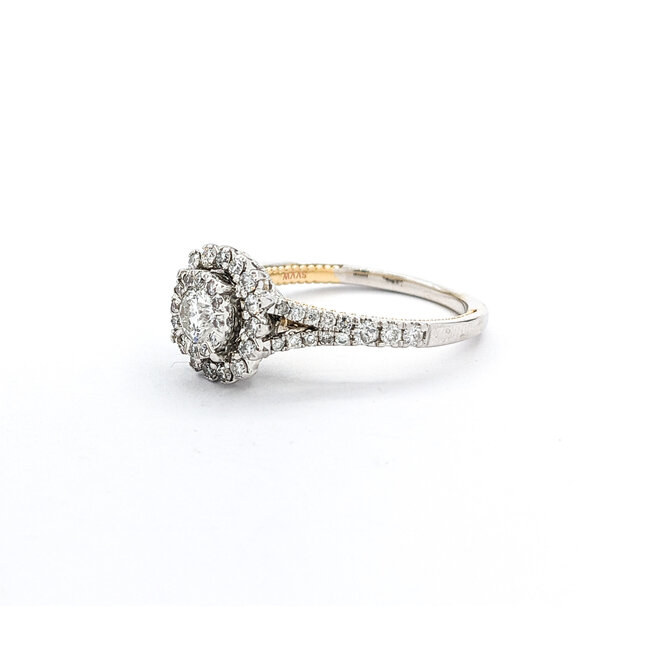 Ring Double Halo .50ctw Round Diamonds 14kw sz7 124060301