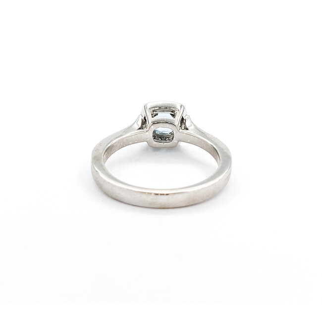 Ring .18ctw Round Diamonds .50ct Aquamarine 14kw sz7 124060154