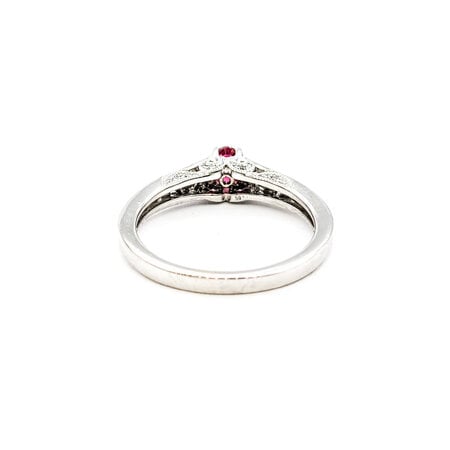 Ring .22ctw Round Diamonds .33ct Ruby 14kw sz7 4mm 124060167