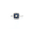 Ring .16ctw Round Diamonds .20ctw Blue Sapphire 14kw sz7 10x9.5mm 124060166