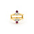 Ring .50ctw Round Diamonds .25ctw Ruby 18ky sz5.5 124060153