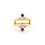 Ring .50ctw Round Diamonds .25ctw Ruby 18ky sz5.5 124060153