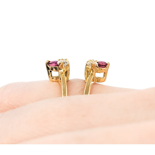 Ring .50ctw Round Diamonds .25ctw Ruby 18ky sz5.5 124060153