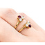 Ring .50ctw Round Diamonds .25ctw Ruby 18ky sz5.5 124060153