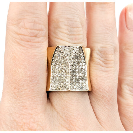 Ring Concave Pave .50ctw Single Cut Diamonds 14ky sz7 224060006