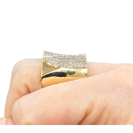 Ring Concave Pave .50ctw Single Cut Diamonds 14ky sz7 224060006