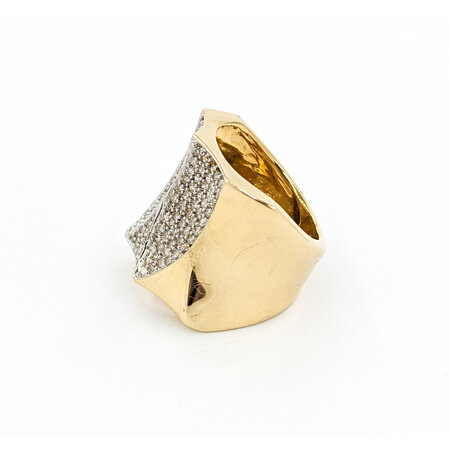 Ring Concave Pave .50ctw Single Cut Diamonds 14ky sz7 224060006