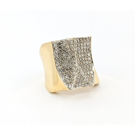 Ring Concave Pave .50ctw Single Cut Diamonds 14ky sz7 224060006