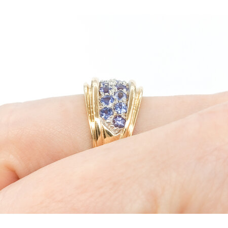 Ring Pave .80ctw Round Tanzanite 14ky sz7 224060160