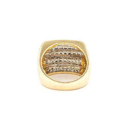 Ring 5 Row Pave 1.50ctw Round Diamonds 14ky sz7 224060004