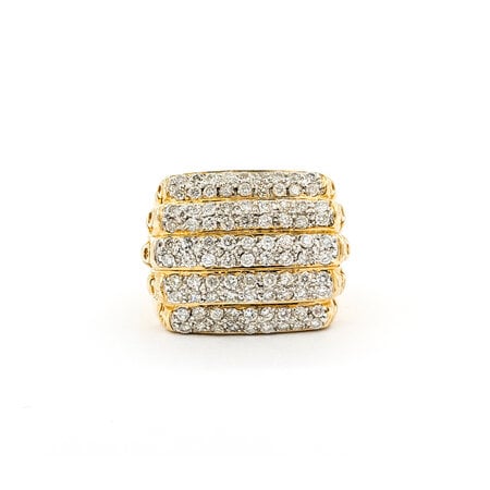 Ring 5 Row Pave 1.50ctw Round Diamonds 14ky sz7 224060004