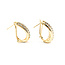 Earrings "J" Hoop 1.00ctw Single Cut Diamonds Omega Back 22x11mm 10ky 224064004