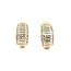 Earrings "J" Hoop 1.00ctw Single Cut Diamonds Omega Back 22x11mm 10ky 224064004