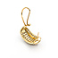 Earrings "J" Hoop 1.00ctw Single Cut Diamonds Omega Back 22x11mm 10ky 224064004