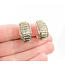 Earrings "J" Hoop 1.00ctw Single Cut Diamonds Omega Back 22x11mm 10ky 224064004