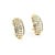 Earrings "J" Hoop 1.00ctw Single Cut Diamonds Omega Back 22x11mm 10ky 224064004