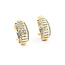 Earrings "J" Hoop 1.00ctw Single Cut Diamonds Omega Back 22x11mm 10ky 224064004