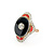 Ring Vintage Onyx Shield Ring 1.20ctw European Cut Diamonds .75ctw Coral Platinum & 18ky sz8 124060752