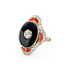 Ring Vintage Onyx Shield Ring 1.20ctw European Cut Diamonds .75ctw Coral Platinum & 18ky sz8 124060752