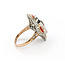 Ring Vintage Onyx Shield Ring 1.20ctw European Cut Diamonds .75ctw Coral Platinum & 18ky sz8 124060752