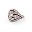 Ring Vintage Mid-Century 1.67ctw Euro Cut & Single Cut Diamonds .75ctw Ruby 950pt sz7.5 124060757