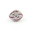 Ring Vintage Mid-Century 1.67ctw Euro Cut & Single Cut Diamonds .75ctw Ruby 950pt sz7.5 124060757