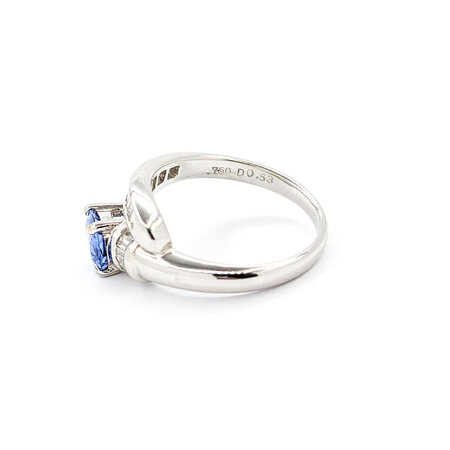 Ring Bypass .53ctw Baguette Diamonds 1.24ct Sapphire Platinum sz7 224060176