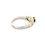 Ring Milgrain .75ctw Princess Diamonds .52ct Emerald 18kt & Platinum sz7.5 4.8mm 124060213
