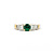 Ring Milgrain .75ctw Princess Diamonds .52ct Emerald 18kt & Platinum sz7.5 4.8mm 124060213