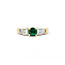 Ring Milgrain .75ctw Princess Diamonds .52ct Emerald 18kt & Platinum sz7.5 4.8mm 124060213