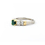 Ring Milgrain .75ctw Princess Diamonds .52ct Emerald 18kt & Platinum sz7.5 4.8mm 124060213