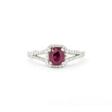  Ring .25ctw Round Diamonds .66ct Ruby Sz6 18kw 7.4mm 124060183