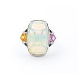  Ring .16ctw Round Diamonds 8.70ct Opal 1.0ctw Multi-Color Sapphires Platinum sz7 224060177