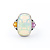 Ring .16ctw Round Diamonds 8.70ct Opal 1.0ctw Multi-Color Sapphires Platinum sz7 224060177