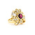 Ring Ribbon .92ctw Round/Baguette Diamonds 1.26ct Ruby 18ky sz6.5 224060175