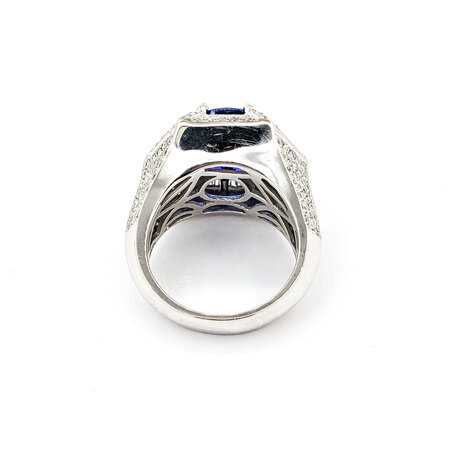 Ring Hexegon 1.82ctw Round/Baguette Diamonds 6.45ct Tanzanite 14kw sz6.75 224060166